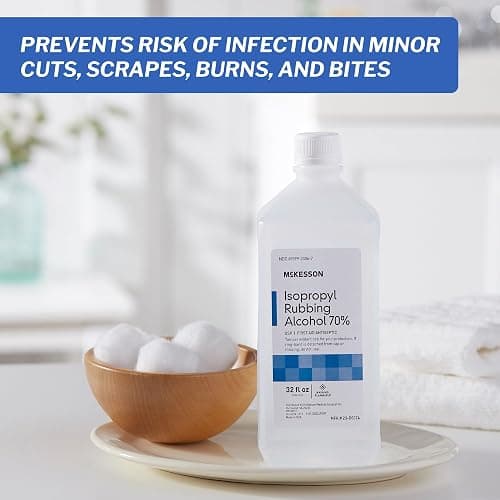 McKesson Isopropyl Rubbing Alcohol 70% [1 Count] USP First Aid Antiseptic, 32 oz thumbnail 4