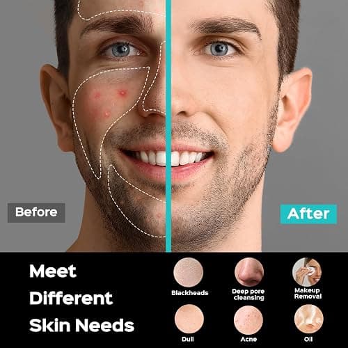 COSLUS Facial Cleansing Brush Face Scrubber : Portable Silicone Waterproof Rechargeable Face Wash Brush, 5 Cleansing Modes, Electric Deep Cleaning for Men & Women, Removing Blackhead, Exfoliating thumbnail 7