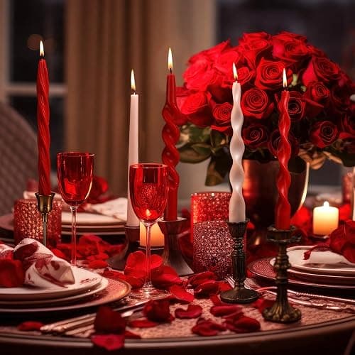 Lyrow 6 Pcs 8 Inch Colored Twisted Taper Candles Dripless Unscented Spiral Wax Taper Candle Long Swirl Tapered Candlesticks for Christmas Valentine Wedding Holiday Party Decoration(Red and White) thumbnail 6