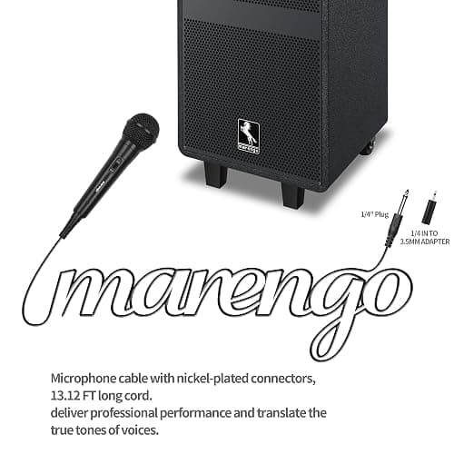 Marengo Handheld Wired Microphone, Cardioid Dynamic Vocal Mic with 13ft Cable and ON/Off Switch, Ideally Suited for Speakers, Karaoke Singing Machine, Amp, Mixer thumbnail 4