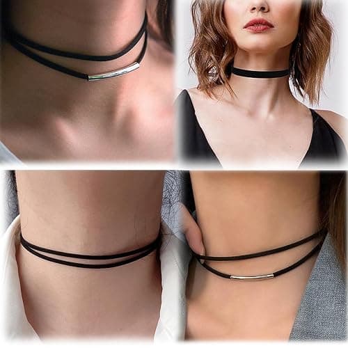 Palotay Black Choker Necklace Set Velvet Lace Choker Daisy Gothic Punk Classic Choker thumbnail 2