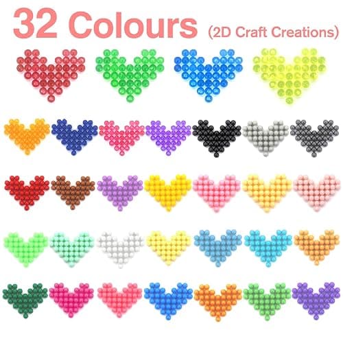Fuse Beads Kit for Girls Ages 6+ – 4400 Pcs 5mm Beads in 32 Colors with Spray Bottle, Puzzle Guide, Clamps & Chains | Creative DIY Arts & Crafts Gift thumbnail 6