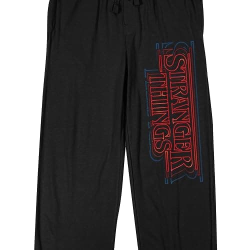 Bioworld Stranger Things Logo Adult Black Sleep Pajama Pants thumbnail 2