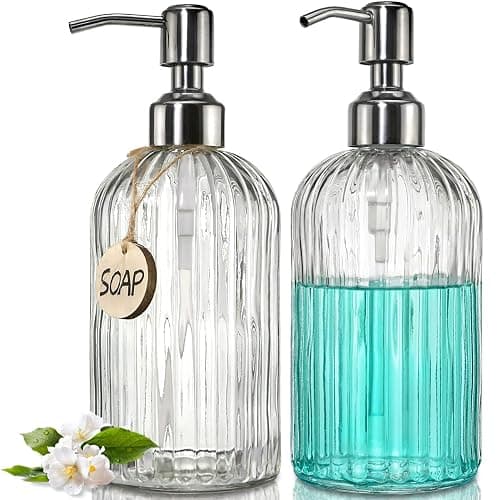 Glass hand soap bottles - Image 1