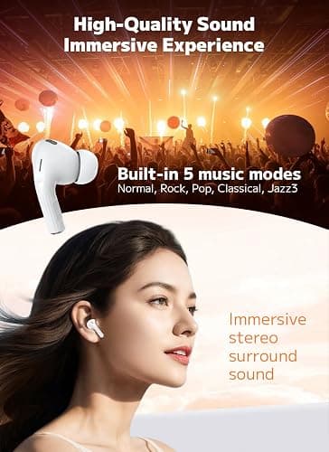 Szwdo Wireless Earbuds, Bluetooth 5.4 Ear Buds with Multifunctional Touch Screen, ANC/ENC Noise Cancelling Headphones with 48H Playtime, Bass Stereo Sound, for Laptop, Android/iOS, Pad thumbnail 6