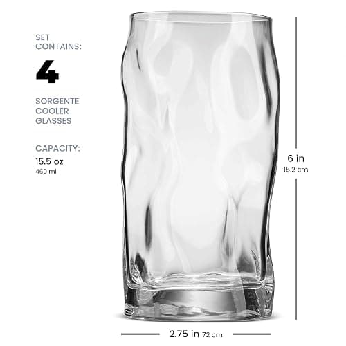 Bormioli Rocco Set Of 4 Sorgente Glasses, Crystal-clear Cocktail Glasses Barware, For Bourbon, Scotch, Water, Juice, Drinking Glasses Set, Made In Italy. (Highball) - 4 Count (Pack of 1) thumbnail 3