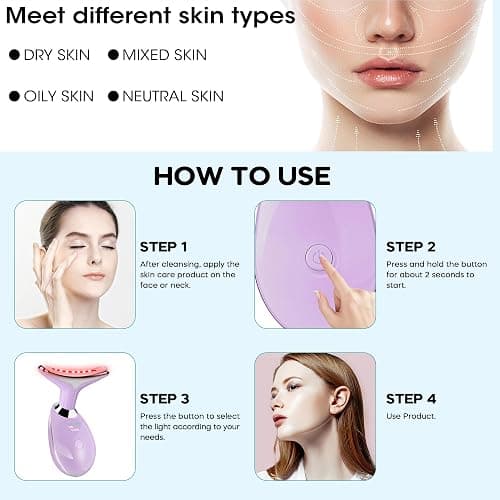 Facial Massager, Portable Face Neck Massager Wand for Skin Care thumbnail 2