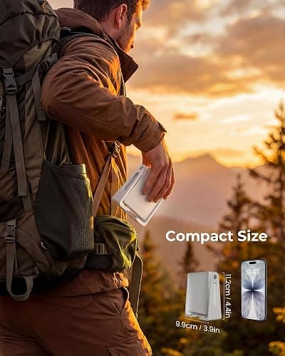 2 Pack Camping Light Lanterns, 4000mAh Camping Lamp Rechargeable Battery Powered 2-in-1 LED Lanterns, Flashlight Lights for Camping, Hiking, Emergency Lights for Home Power Outages, White thumbnail 4