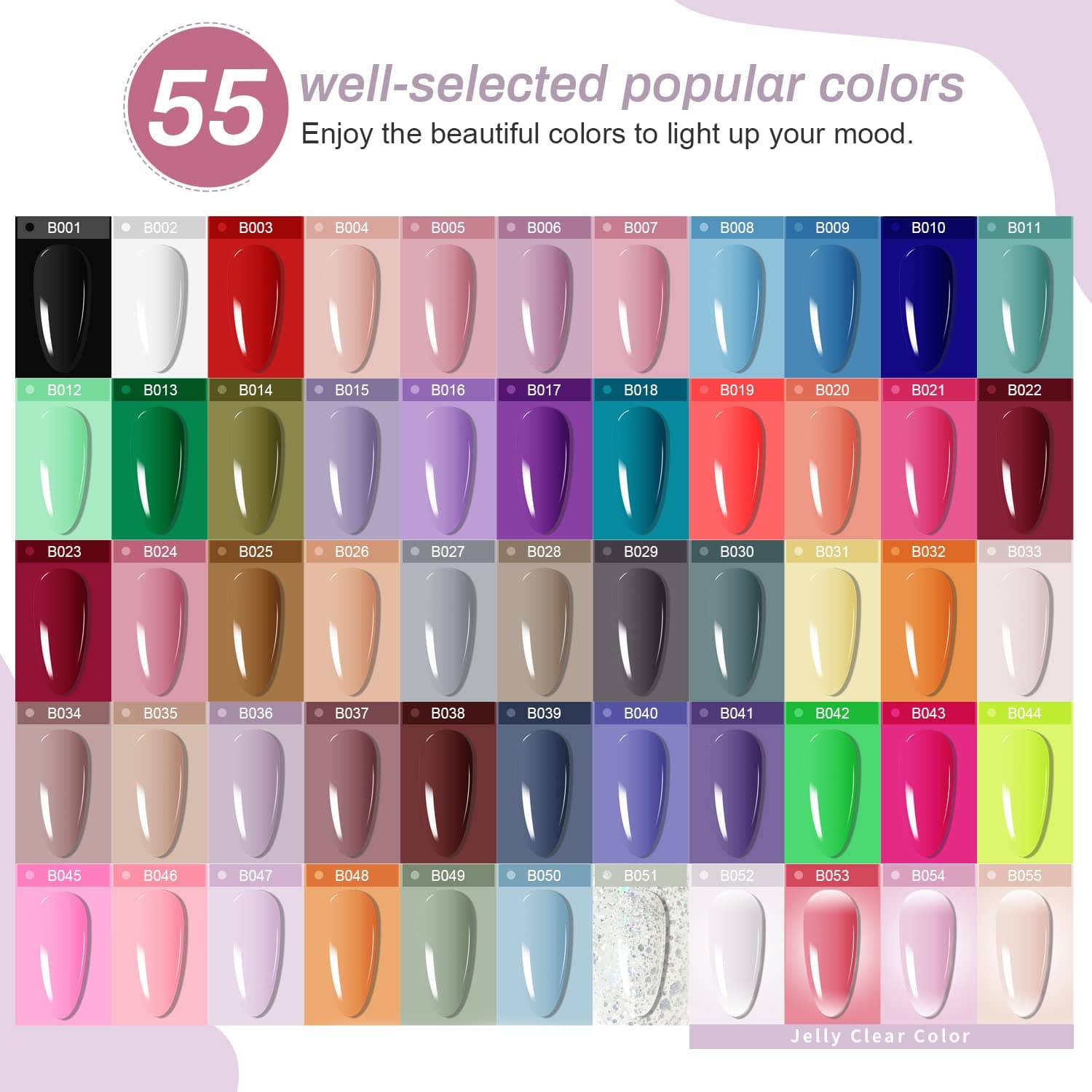 JODSONE 60 PCS Gel Nail Polish Kit with U V Light Base and Matte Glossy Top Coat Nail Gel Polish Soak off Manicure Accessory Tools Suitable for All Seasons…… thumbnail 3