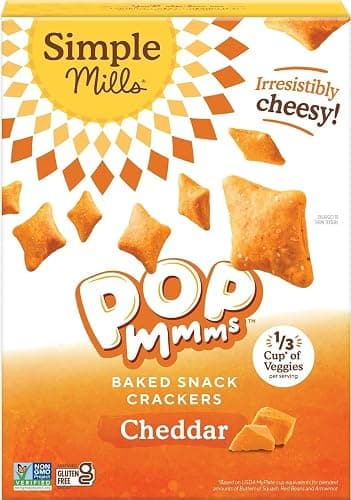 Simple Mills Pop Mmms Cheddar Baked Snack Crackers, Gluten Free, 4 Ounce (Pack of 1) - Image 1