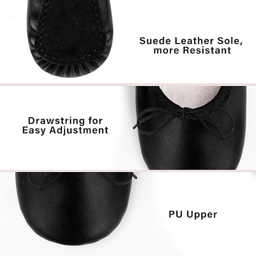 STELLE Ballet Shoes for Girls Toddler Dance Slippers PU Leather Boys Ballerina Shoes for Toddler/Little Kid/Big Kid/Women thumbnail 3