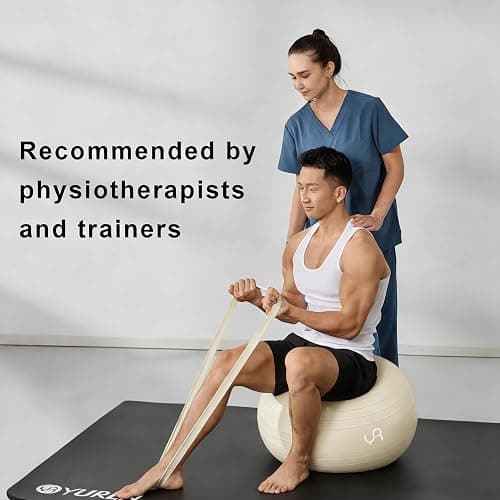 YR Exercise Ball 65cm/75cm for Stability, Pregnancy, Workout & Physical Therapy - White thumbnail 4