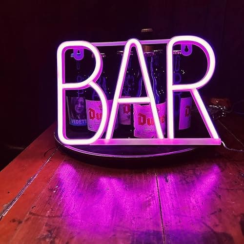 Neon Bar Signs For Home Bar, Led Party Wall Decor Usb Powered Man Cave Neon Light For Bar Cart Decor, Bistro, Club, Pub, Business, Valentine Gifts (pink) thumbnail 6