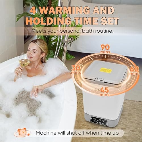 Warmio 30L Towel Warmer,Large Luxury Towel Warmers, Hot Towel Warmer with Dryer, Adjustable Heating Time Setting, Fragrance Disc,12h Delay Time,Towel Warmers for Bathroom,Spa Home (White-Grey) thumbnail 7