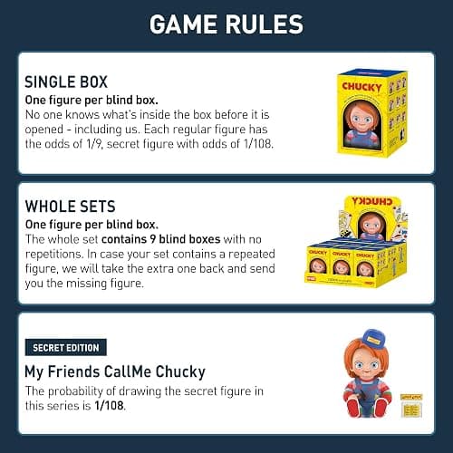POP MART Chucky Franchise Series Blind Box Figures, Collectible Toys Spooky Home Decorations, Holiday for Girls and Boys, Single Box thumbnail 4