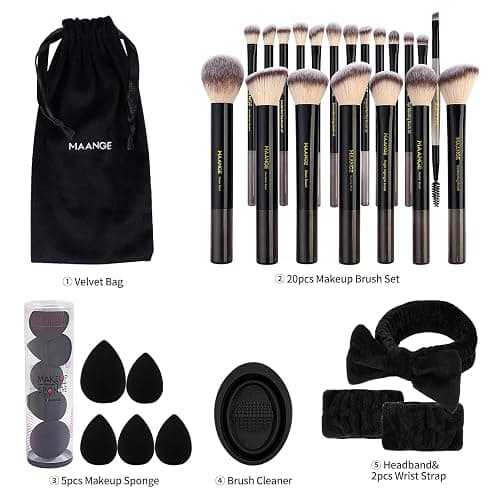 MAANGE Makeup Brushes 30 Pcs Makeup Kit, Multi-functional Makeup Tool Set with 20 Pcs Makeup Brush Foundation Brush Make up Brushes Set with Bag,Black thumbnail 2