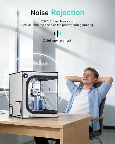 TOPCUBE 3D Printer Enclosure for Bambu Lab A1 Mini with LED Light Grey | Large Transparent Window Enclosure Fireproof Dustproof Noise Reduction Constant Temperature 3D Printer Cover, 470x550x550MM thumbnail 6