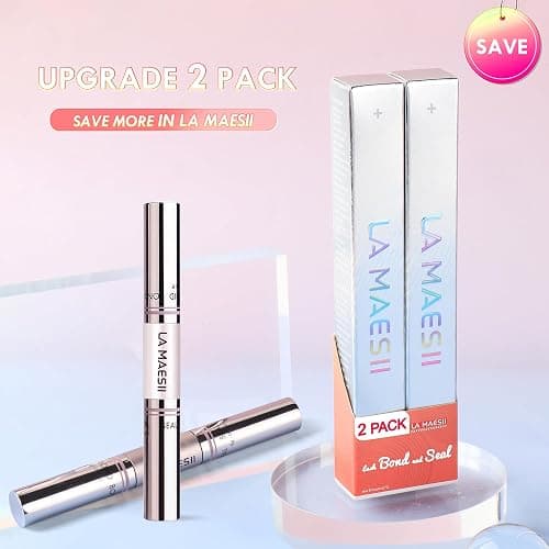 Lash Bond and Seal Waterproof, Cluster Lash Glue Bond and Seal Lash Glue, Strong Hold 72h for Eyelash Clusters, Latex Free Sensitive Eyes Available 10ML (Pack of 2) thumbnail 6