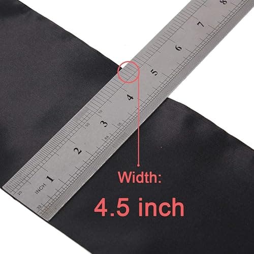 Leeven 2 Pcs Silky Satin Edge Scarves Black 4.5"x56" Wig Grip Band | Satin Headband For Lace Front Wigs,Non Slip Hair Wrap,Satin Edge Laying Scarf,For Makeup,Facial,Sport,Yoga,Bag Hat Decoration thumbnail 5