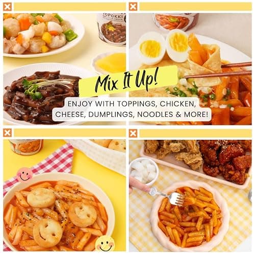 Yopokki Instant Tteokbokki Assorted Cup (Spicy 2, Cheese 2, Onion 1, Jjajang 1, Set of 6) - Korean Street Food with Sweet and Moderately Spicy Sauce, Quick & Easy to Prepare thumbnail 6