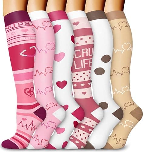 Aoliks Medical Compression Socks for Women & Men, Support Knee High Socks for Running,Nurses,Travel - Image 1