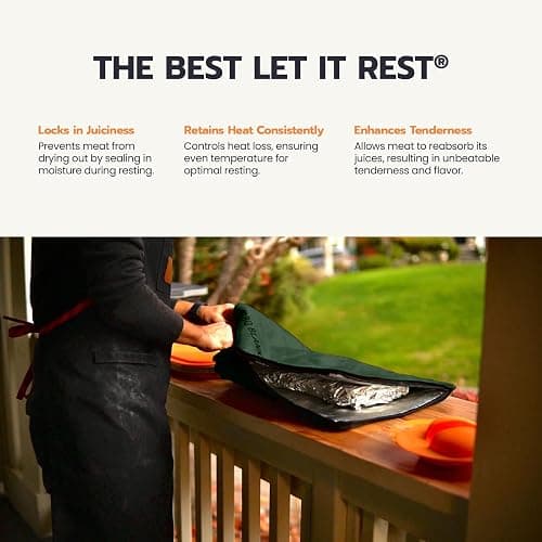 Rest EZ BBQ Blanket® - Insulated Meat Resting Bag for Moisture Retention and Tender BBQ - Heavy-Duty with Wide Mouth Design for Briskets, Pork Shoulders, Steaks - Green thumbnail 3