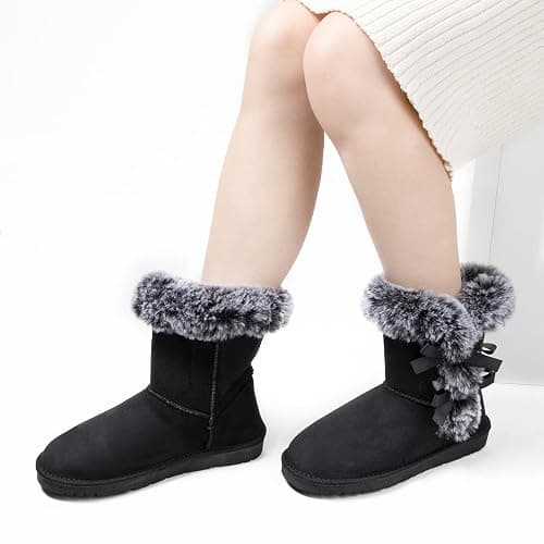 WFL Women Snow Boots Classic Mid-calf Fur Lining Fashion Winter Boots thumbnail 6