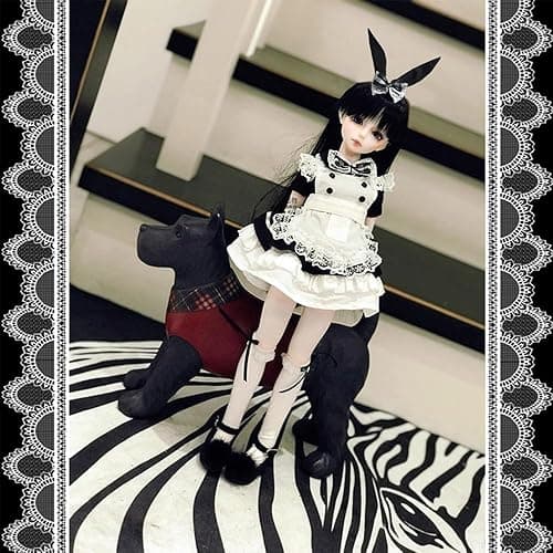 niannyyhouse 1/3 1/4 1/6 BJD Dolls Clothes Dress Apron Headdress Underpants Socks Bunny Maid Suit Ball Jointed Dolls Accessories Dress Up Gift (1/4BJD) thumbnail 3