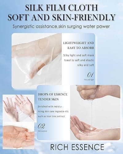 Face Masks Skincare Kit,12 Pack Variety Moisturizing Face Sheet Masks, Hydrating Calming Brightening Face Masks for All Skin Type, Sheet Facial Mask Set Birthday Spa Party Gift for Teens Girls Women-D thumbnail 4