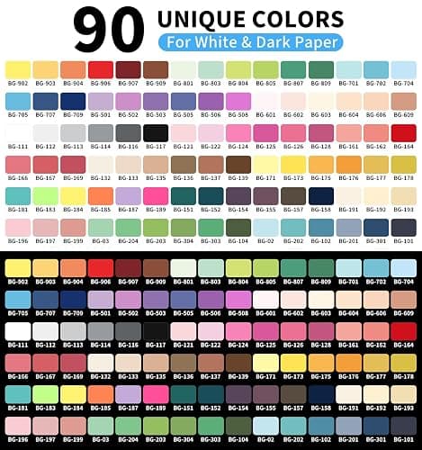 Joyask Gel Pens For Coloring, 90 Colors Retractable Colored Pens for Black Paper & White Paper, 0.7mm Fine Point Colorful Pens for Coloring, Writing, Drawing, Journaling, Note Taking, Office, Home thumbnail 7