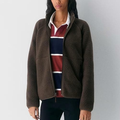 Hixiaohe Womens Fuzzy Fleece Jacket Fall Winter Warm Long Sleeve Sherpa Coats Casual Full Zip Up Outerwear with Pockets thumbnail 3