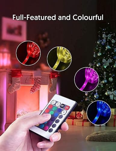 111111 Battery Powered Led Strip Lights,2 Pack 6.56ft Strip Lights Battery Operated Led Strip Kit,24-Keys Remote Controlled,DIY Indoor and Outdoor Decoration thumbnail 7