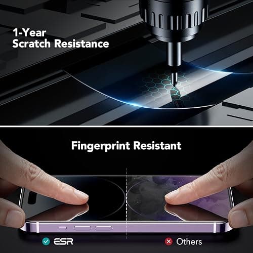 ESR 3 Pack for iPhone 14 Pro Privacy Screen Protector, Anti-spy Tempered-Glass Privacy Screen Protector, Micro-curved Edges, Case Friendly thumbnail 7