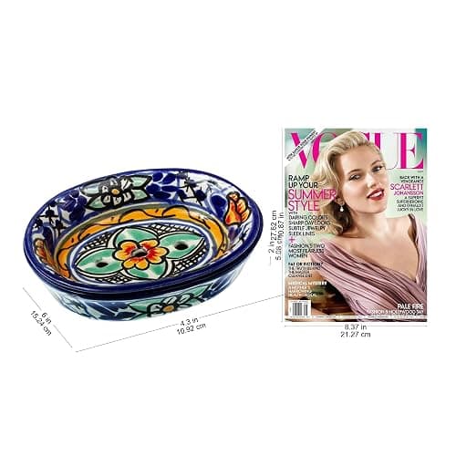 NOVICA Artisan Handmade Ceramic Soap Dish Colorful Painted Multicolor Mexico Decor Accessories Bathroom Vanity Talavera 'Cobalt Flowers' thumbnail 2