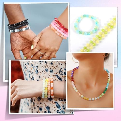 Zefy 120 Colors Glass Beads Bracelet Making Kit, 2676pcs 4 Types 8mm Crystal Beads for Jewelry Making and DIY Crafts, 5 Box Round Bead for Friendship Bracelets with Spacer Beads and Charms thumbnail 5