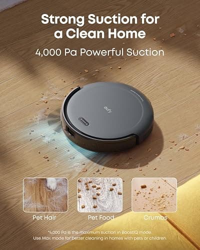 eufy C10 Robot Vacuum Self Emptying, 8 Weeks Hands Free, Advanced Smart Mapping with LiDAR Navigation, 2.85-Inch Slim Design, Powerful Suction, Edge Expansion Brush for Pet Hair thumbnail 6