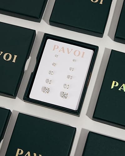 PAVOI 14K Gold Plated Dainty Stud Earrings for Women - 925 Sterling Silver Posts Earrings with Cubic Zirconia - Celestial Lightning Bolt, Moon, Star, and Flower Gold Jewelry Gifts thumbnail 6