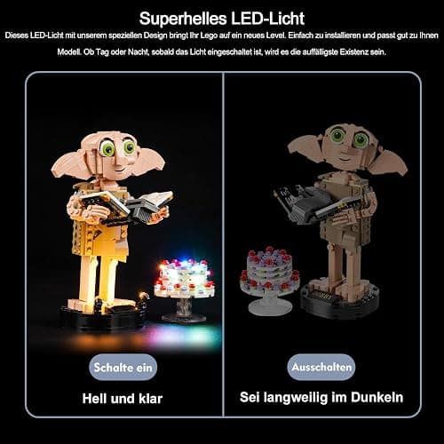 BrickBling Kit d'éclairage LED pour Lego Dobby The House-Elf (pas de Lego), kit d'éclairage décoratif pour Lego 76421 Harry Potter Dobby l'elfe de la maison - Jouet créatif thumbnail 4