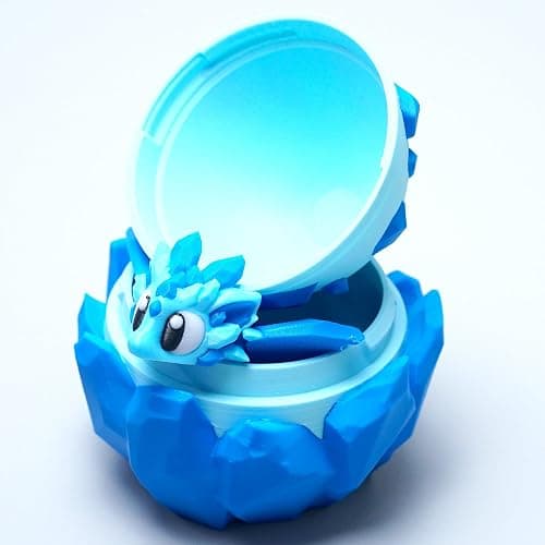 LUYUCUBE Colourful 3D Printed Dragon Egg,Little Dragon Inside Egg,Flexible Realistic Articulated Animal Fidget Toys,Mystery Figurines Gifts,Executive Desk Décor and Festival Collectible (Diamond) thumbnail 9
