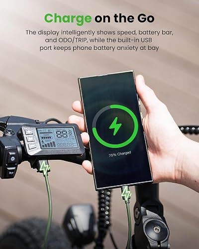 isinwheel M10 Pro Electric Bike, 1000W Peak Motor, 22 MPH 20"x4" Fat Tire Ebike, USB Phone Charging Port, 10.4Ah Removable Battery, 7-Speed Electric Dirt Bike for Adults, Teens & Women thumbnail 2