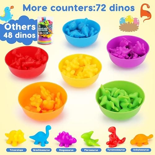 Counting Dinosaurs Montessori Toys for 3 4 5 Years Old Boys Girls Toddler Manipulatives Preschool Learning Activities Kindergarten Educational Sensory Fine Motor Skills Toys for Kids Ages 2-4 3-5 4-8 thumbnail 5