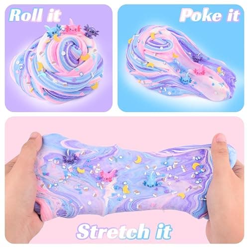 Axolotl Butter Slime Party Favors, Fun Blue Slime Add Ins, Super Soft, Stretchy, Non-Sticky, Scented Slime Kit for Kids, DIY Stress Relief Toy, Birthday Gifts for Boys & Girls, Classroom Rewards thumbnail 6
