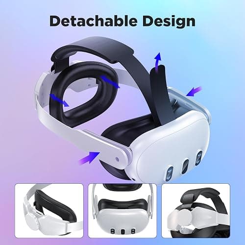 YOGES Head Strap Compatible with Meta Quest 3S & Quest 3, Comfort Head Strap for Elite Strap Replacement for Quest 3 Accessories Adjustable Lightweight VR Headset Strap thumbnail 6