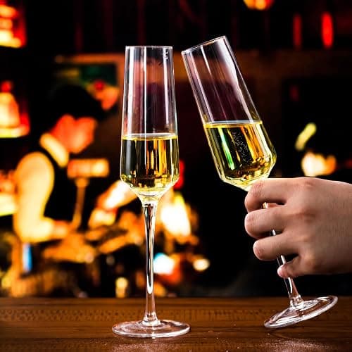BACLIFE Champagne Flutes - Hand Blown Elegant Champagne Glasses Set of 6 - Unique Gift for Mother's Day, Birthday, Wedding - Ideal for Wine Tasting, Daily Use - 7.5 oz, Clear thumbnail 5