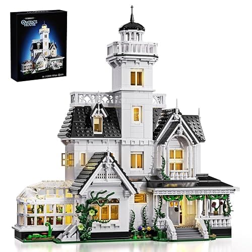 Magic House Building Set with LED Light, Owens House Blocks Toy | Creator Architecture Model Building Kit, Compatible with Lego Horror, Home Office Decor Gift for Adults (1877PCS) - Image 1