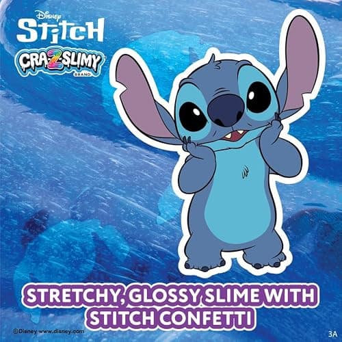 CRA-Z-Slimy Stitch Slime Toy- Glossy, Stretchy, Super Soft, Smooth Blue Stitch Slime with Stitch Shaped Confetti Mix-Ins for Boys and Girls, Lilo and Stitch Kids Toy Gift thumbnail 2
