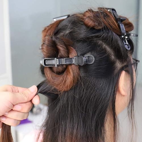 GLAMFIELDS 12 pcs Black Alligator Hair Clips for Women Styling Sectioning Salon, Professional Durable Non-slip Plastic Grip Clip for Hair Cutting Wide Teeth & Double-Hinged Design thumbnail 6