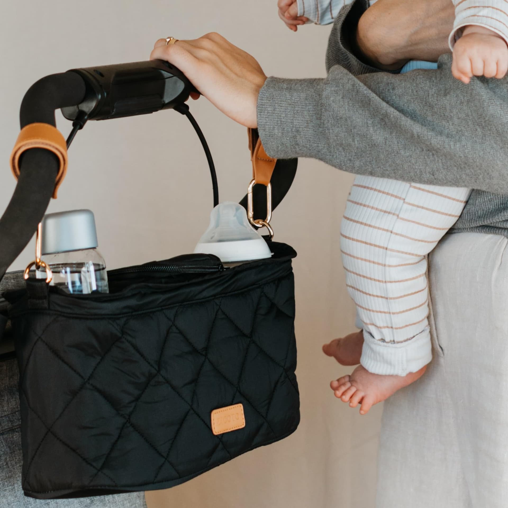 ZICOTO Beautiful Stroller Organizer Bag - Easy to Install Stroller Caddy incl. Cup Holder Attachment - Perfectly Sized Accessories For Any Stroller - Image 1