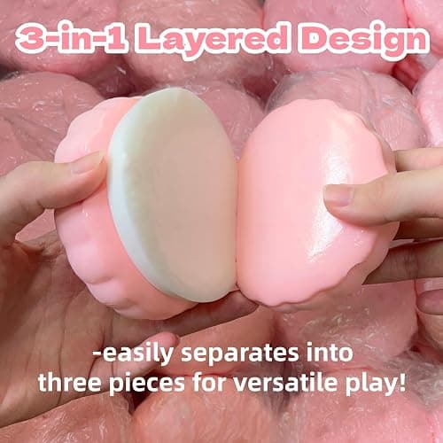 3.5 Inch Slow Rising Squishy Toys, Super Soft Cookie-Shaped Slow Rising Squishies, 3 Layers Realistic Sandwich Cookie Squeeze Toy, Food Squishies for Decompression Stress Relief (Pink) thumbnail 3