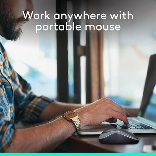 Logitech M185 Wireless Mouse, 2.4GHz with USB Mini Receiver, 12-Month Battery Life, 1000 DPI Optical Tracking, Ambidextrous, Compatible with PC, Mac, Laptop - Grey thumbnail 3